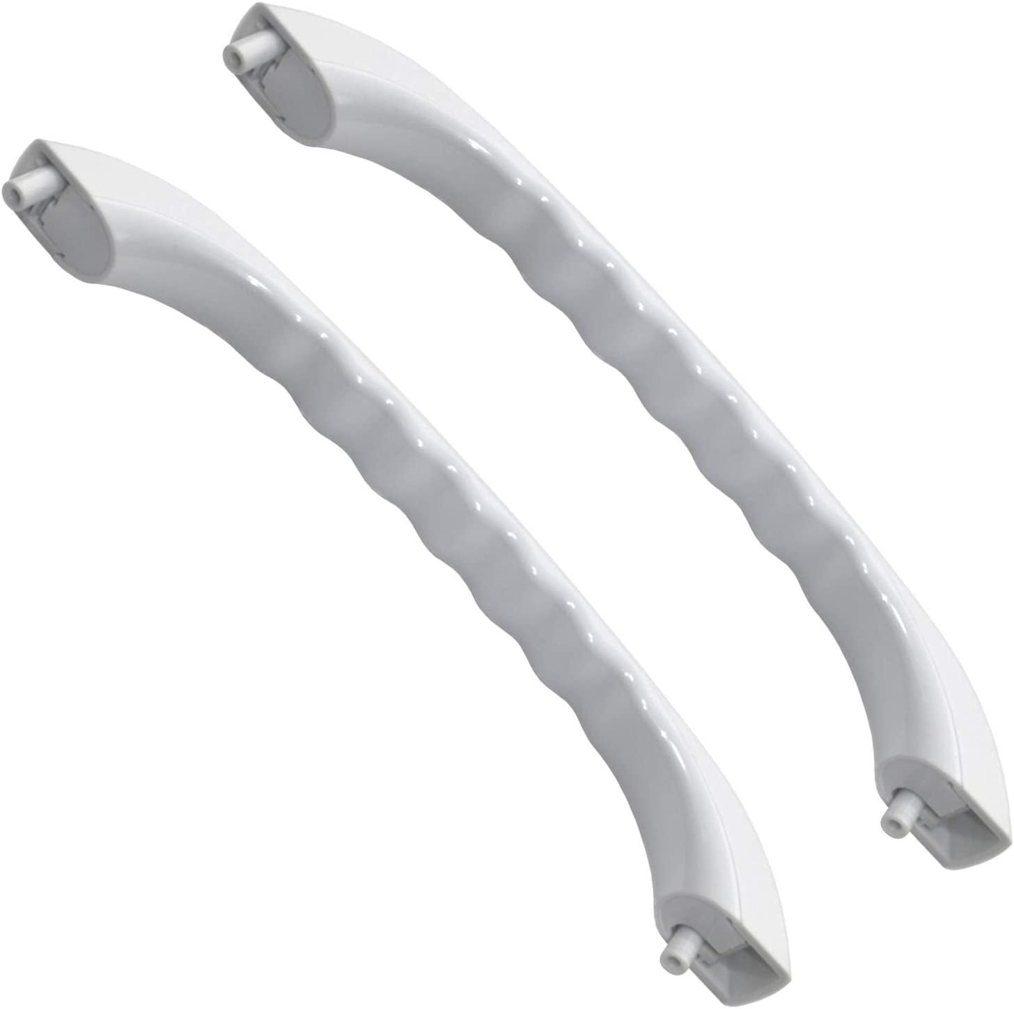 HQRP 2-Pack White Microwave Door Handle Replacement for General electric GE JVM1331WW05 JVM1339WW01 JVM1340WW03 JVM1341WW01 JVM1350WW02 JVM1350WW03