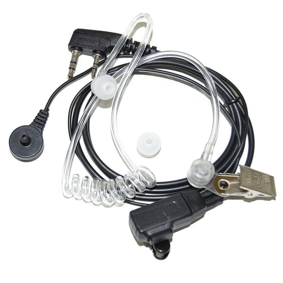 HQRP 2 Pin Acoustic Tube Earpiece Headset Mic for Baofeng BF-888, BF-888S, BF-999, BF-999S