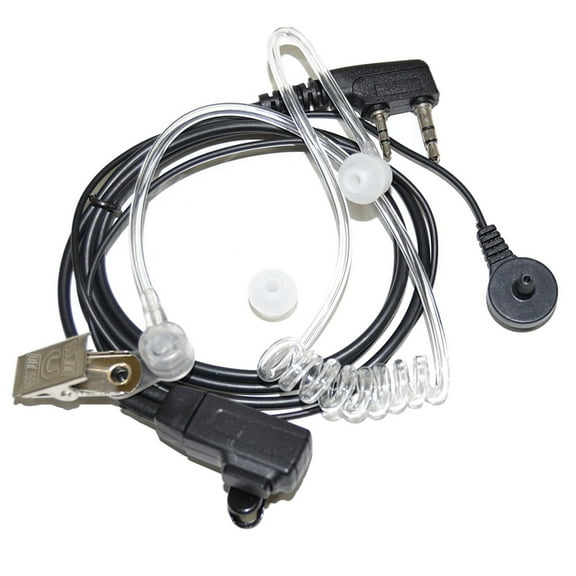 HQRP 2 Pin Acoustic Tube Earpiece Headset Mic for Baofeng UV-5R, UV-3R+