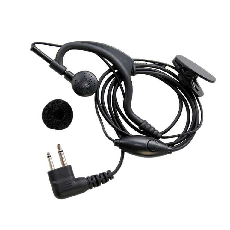 HQRP 2 Pin External Ear Loop Hands Free with Push to Talk Microphone for Motorola Radio Devices DTR Series DTR550 DTR410