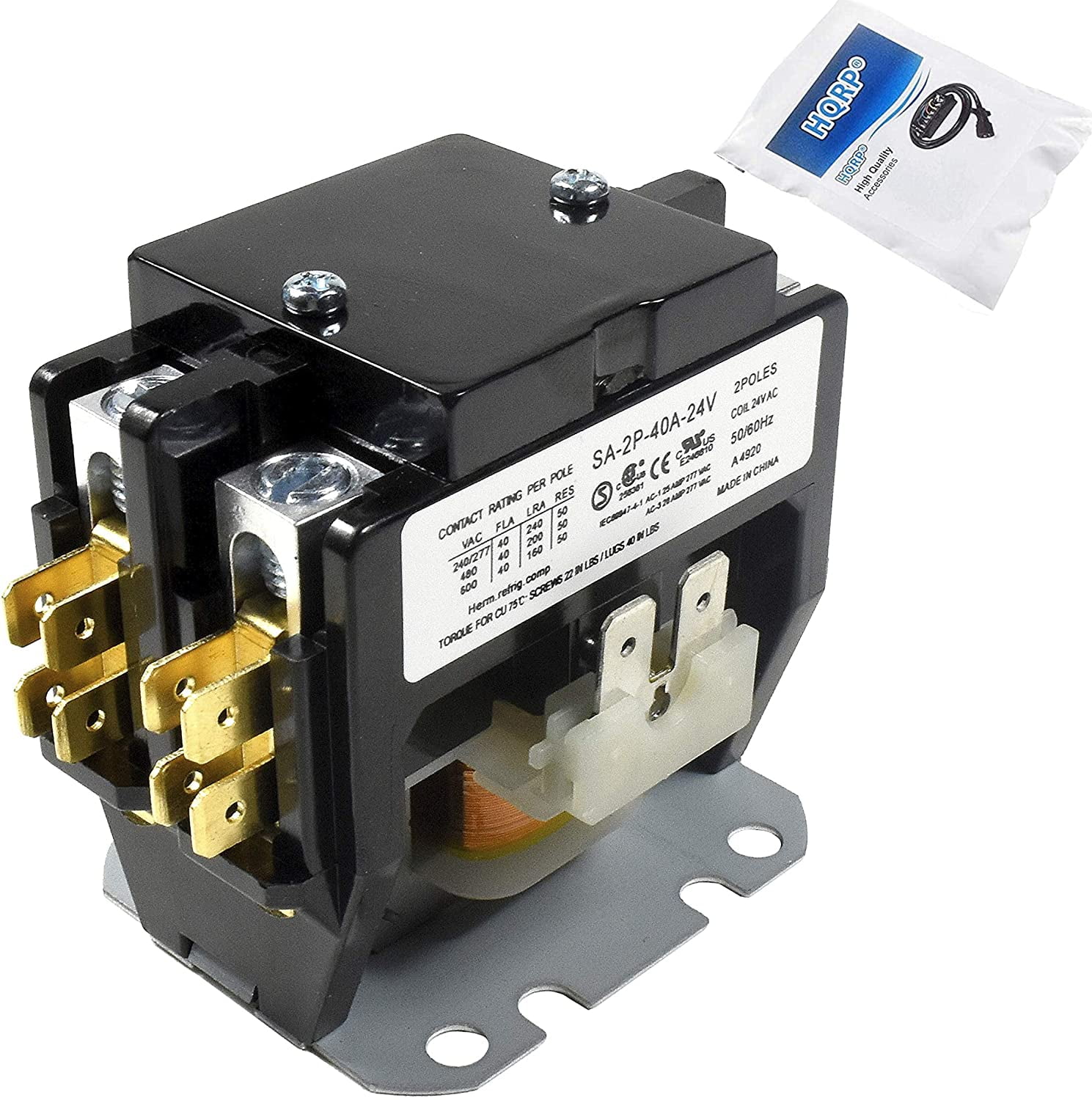 HQRP 2 Pole 40 Amp Coil 24Volt Motor Contactor