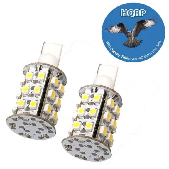 HQRP 2-pack T10 Wedge Base 30 LEDs SMD 3528 LED Bulbs Warm White for #194 #168 W5W RV Interior / Ceiling / Porch Lights Replacement plus HQRP Coaster