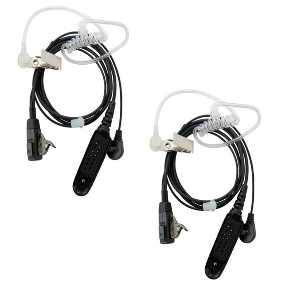 HQRP 20-Pack Hands Free Oval Side Mount Pin Connector HeadSets with Earpiece and Microphone Compatible with Motorola Radio Devices HT Series HT750 HT1250 HT1250LS HT1550 HT1550XLS HT 1550LS