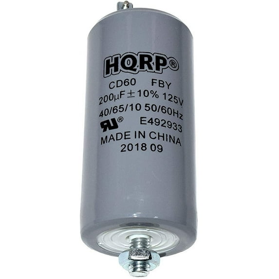 HQRP 200uF 125V Capacitor AC Electric Motor Start Capacitor HVAC Blower Compressor Pump 200MFD CD60 plus HQRP Coaster
