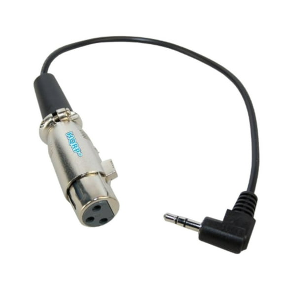 HQRP 3.5mm 1/8" TRS to XLR 3-pin Female XLR3F Cable Cord, Right Angle 1 Ft, mini-plug, Hosa XVS-101F