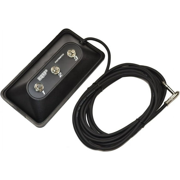 HQRP 3-Button Guitar Amp Footswitch for Fender Bassman 300 Pro 1200 Pro Sunn 300T amps
