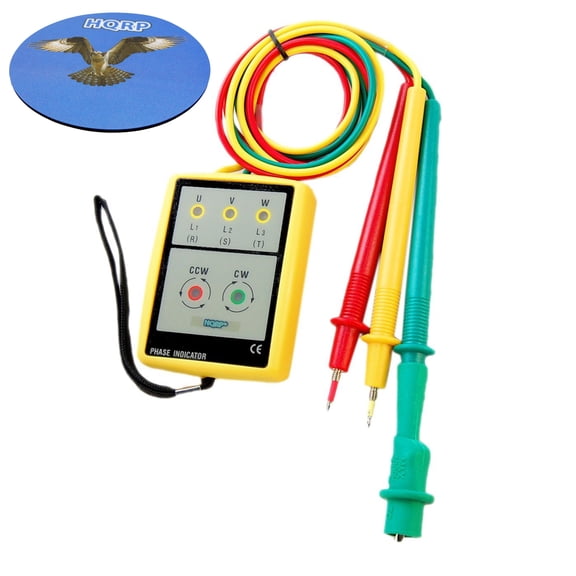 HQRP 3 Phase Rotation Tester With LED And Buzzer 60V~600V AC + HQRP Coaster