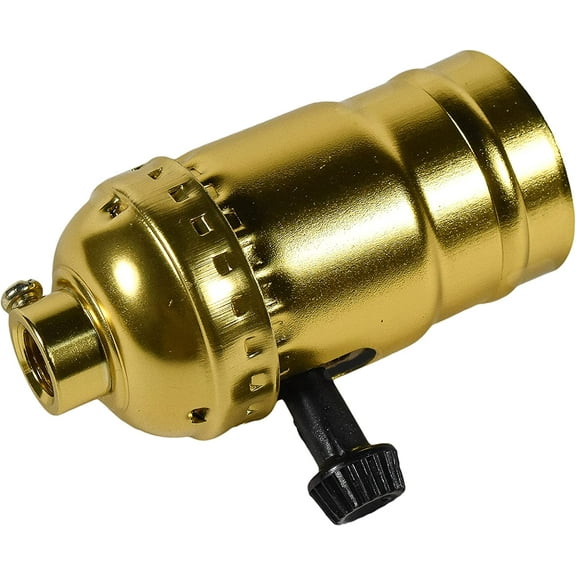 HQRP 3-Way Lamp Holder, E26 Bulb Light Socket, for Floor and Table Lamps, DIY Project, 1/8 IP Threads