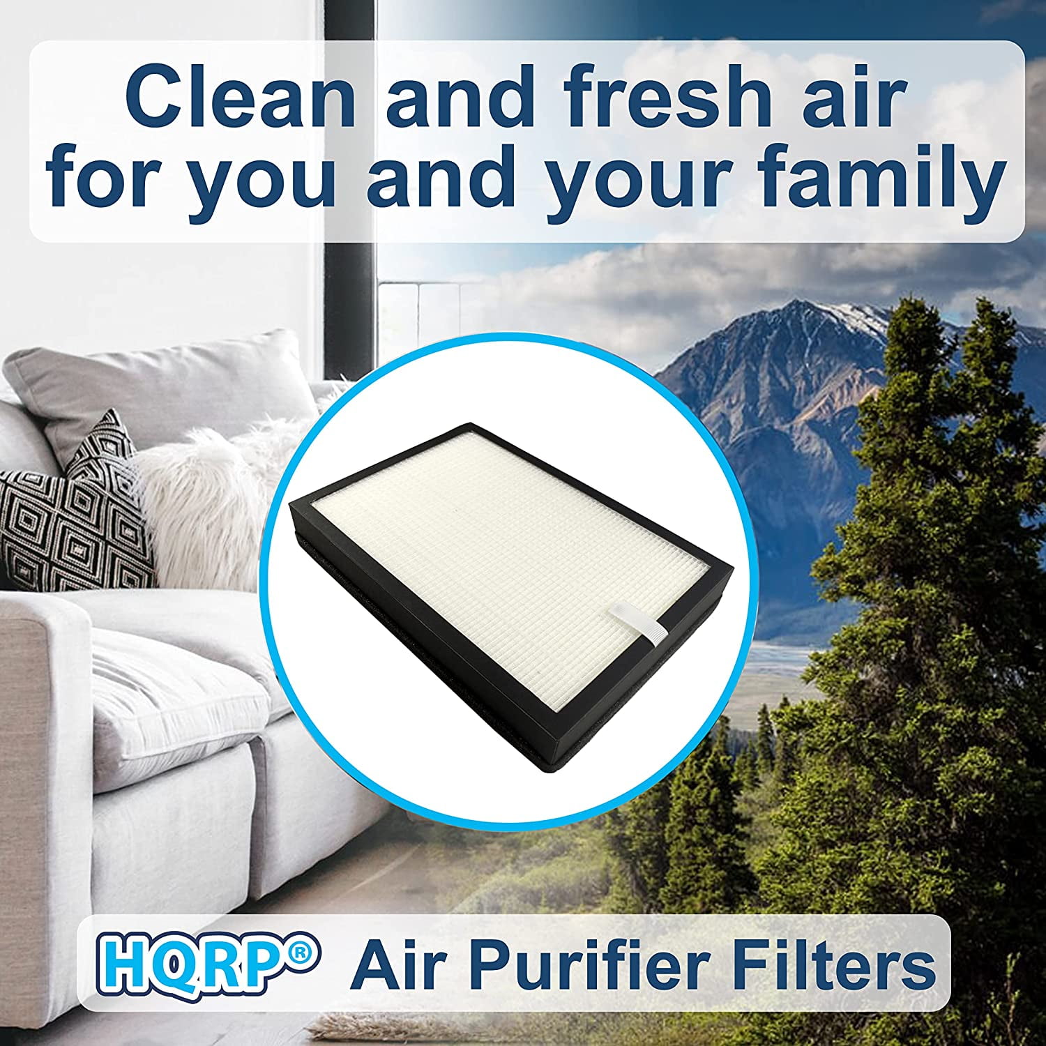 HQRP 3 in 1 HEPA Filter Set (2 Filters) compatible with Medify Replacement for MA25R for MA25 MA25 Air Purifier