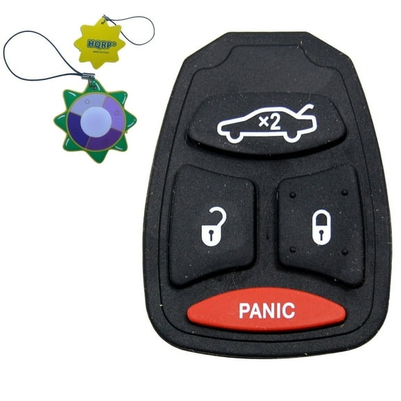 HQRP 4 Buttons Key Button Pad for Jeep Grand Cherokee 2005 2006 2007 plus HQRP UV Meter