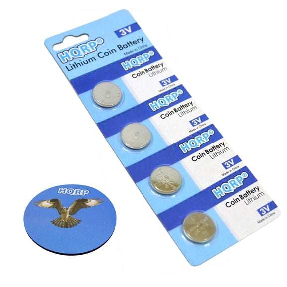 HQRP 4-Pack Battery for AWI L28 / CA1616 / ECR1616BP / DC1616 / CS1616 / 1616 / DL1616 + HQRP Coaster