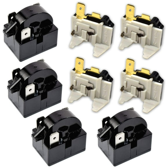 HQRP 4-Pack Compressor 4.7 Ohm 3-Pin PTC Starter/Start Relay and Overload Kit compatible with Mini Fridges, Compact Refrigerators, Beverage & Wine/Beer coolers, Deep Freezers, Beer/Wine Refrigerators