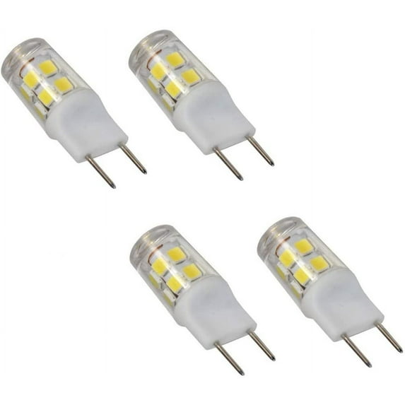 HQRP 4-Pack G8 Bi-Pin 17 LEDs Light Bulb SMD 2835 Cool White for GE Over The Stove Microwave Oven