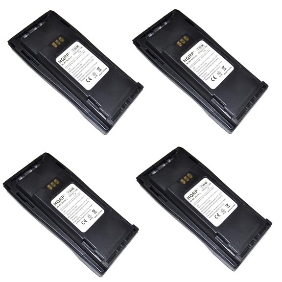 HQRP 4-Pack High Capacity Battery Works with Motorola CP-040 / CP040, CP-140 / CP140, CP-150 / CP150, CP-160 / CP160, CP-180 / CP180, CP-250 / CP250, CP-340 / CP340 Portable Two-Way Radio