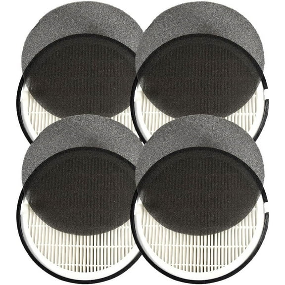 HQRP 4-Pack LV-H132-RF Replacement Filter Compatible with LEVOIT LV-H132 Air Purifier, 3-in-1 HEPA Activated Carbon Filter Set