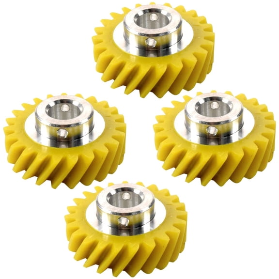 HQRP 4-Pack Mixer Worm Gear compatible with KitchenAid Whirlpool W10112253 4162897 4169830 1491159 AP4295669 Replacement fits K45SS K5SS KP50P KPM5 KPM50 KSM90PSNK0 KSM95AC0