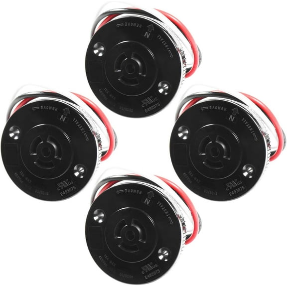 HQRP 4-Pack Photocell Sensor 3 pins Receptacle Light Switch Socket Dusk to Dawn Outdoor Plug Base Twist Lock for Led Flood Light, Outdoor Light, Garden Light, Street Light etc.
