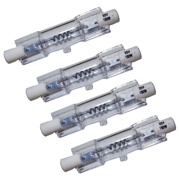 HQRP 4-Pack R7s Base Light Bulb 150W 25V Dental Halogen Lamp for Hikari M02004