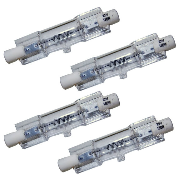 HQRP 4-Pack R7s Base Light Bulb 150W 25V Dental Halogen Lamp for Osram 58930 150/25T4