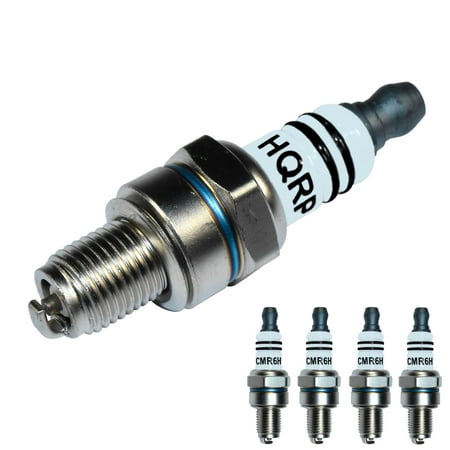 HQRP 4-Pack Spark Plug Replacement for NGK CMR6H Spark Plug Compatible with Stihl MS150TC MS171 MS181 MS181C MS201 MS201C MS201T MS211 MS211C MS251 MS251C Chain Saws