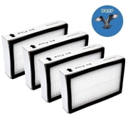 HQRP 4-pack HEPA Filter fits Panasonic MC-V7710 MC-V7720 MC-V7721 MC-V7722 MC-V9658; Dual-Sweep MC-V7505 MC-V7515 MC-V7572 MC-V7581 MC-V7582 Upright Vacuum Cleaners + HQRP Coaster