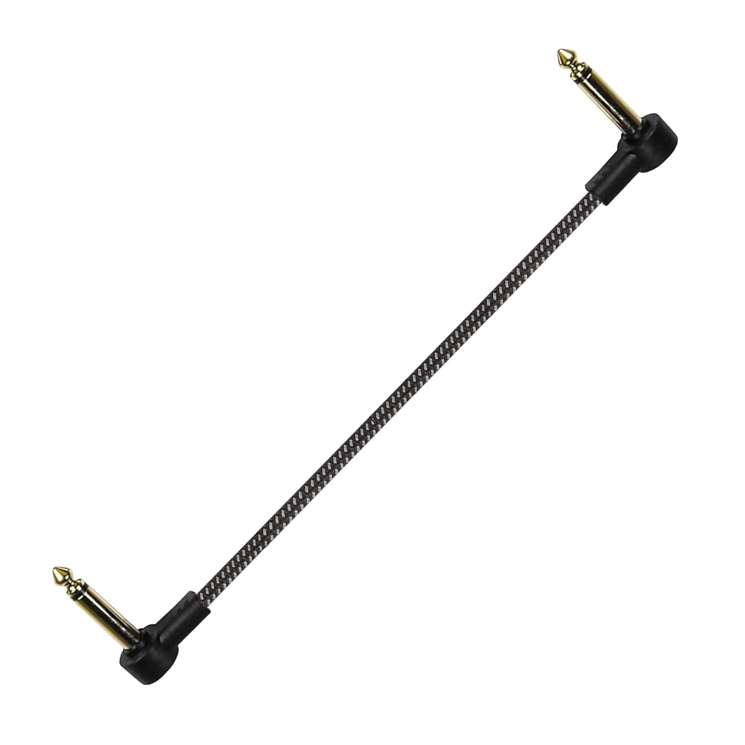 HQRP 6-Pack 1/4 Inch TS Instrument Cable Bass AMP Cord, 6 in Effect Pedal Cable for Electric, Bass Guitar, Electric Mandolin, Pro Audio, Right Angle to Right Angle, 6.35mm Male Jack Stereo Audio Cord