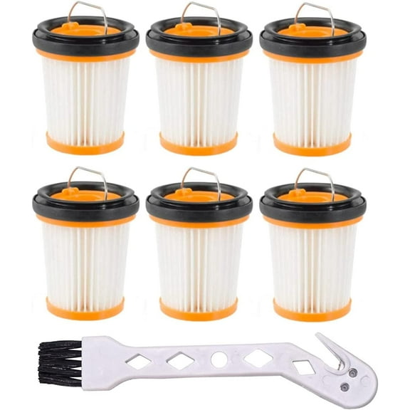 HQRP 6-Pack Dust Cup Filter Compatible with Shark ION W1 S87 Cordless Handheld Vacuum Cleaners WV200, WV201, WV205, WV220, part # XHFWV200
