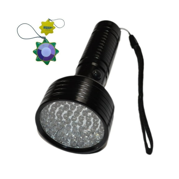 HQRP 68 LEDs 395nm Ultraviolet Blacklight Flashlight for Hotel Room Inspection / Urine Detection / Human bodily fluid tracing