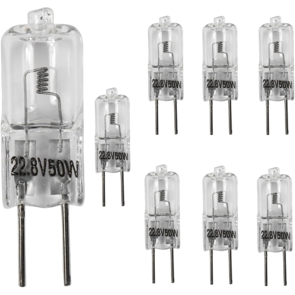 HQRP 8-Pack 22.8V 50W Halogen Bulb G6.35 Bipin Base Lamp Compatible with Dr. Mach 130; Dr. Mach 380; Dr. Mach 400; Dr. Mach 500; Dr. Mach 700; Dr. Mach M3; Hanaulux System 2000