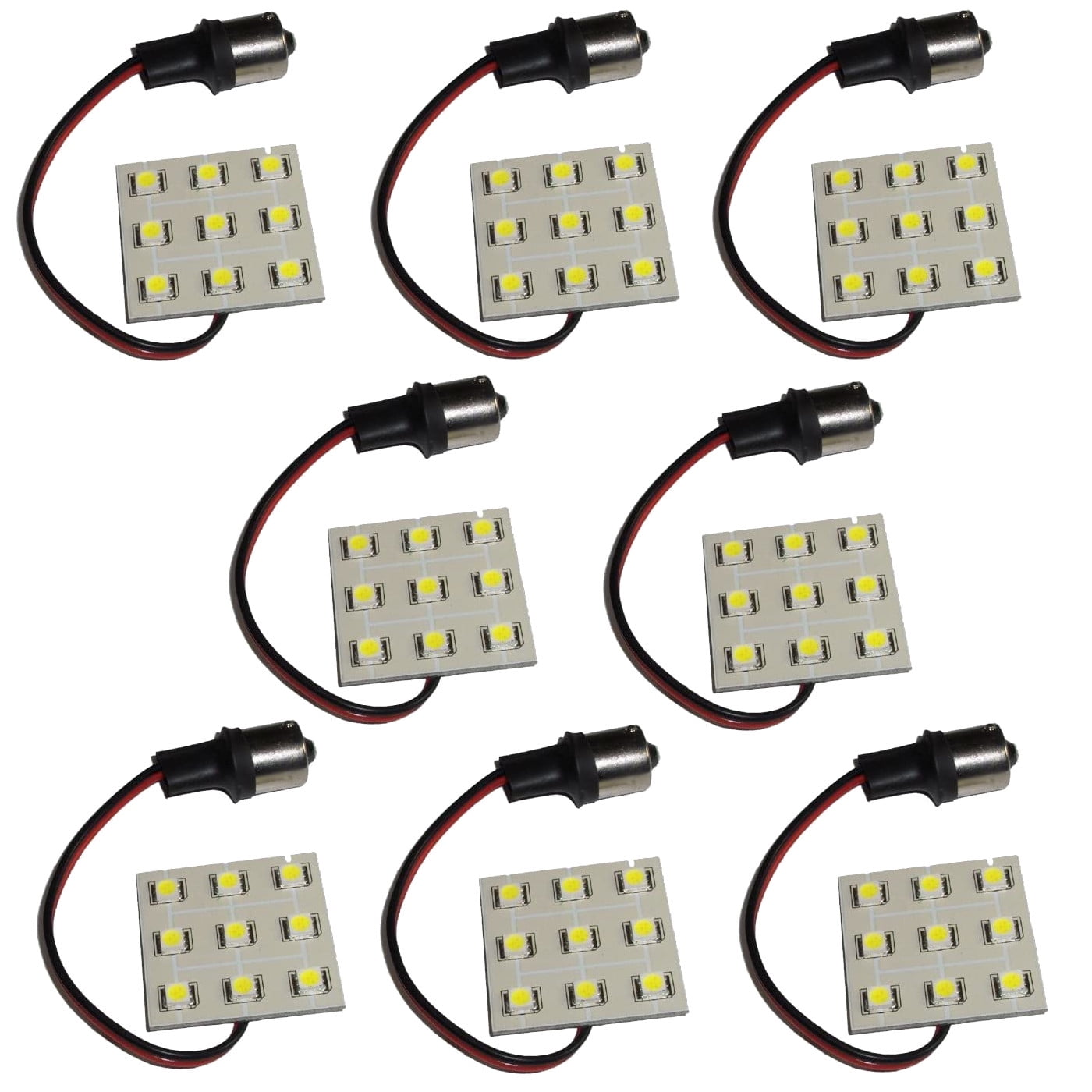 HQRP 8-Pack BA15s Bayonet Base 9 LEDs SMD 5050 LED Bulb Cool White for ...