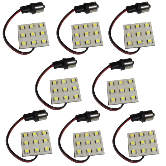 HQRP 8-Pack BA15s Bayonet Base 9 LEDs SMD 5050 LED Bulb Cool White for #1141 Winnebago Minnie Winnie RV Motorhome