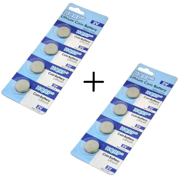 HQRP 8-Pack Battery (4 for Training Computer + 4 for Transmitter) for Polar FT4 FT4F FT7 FT7M