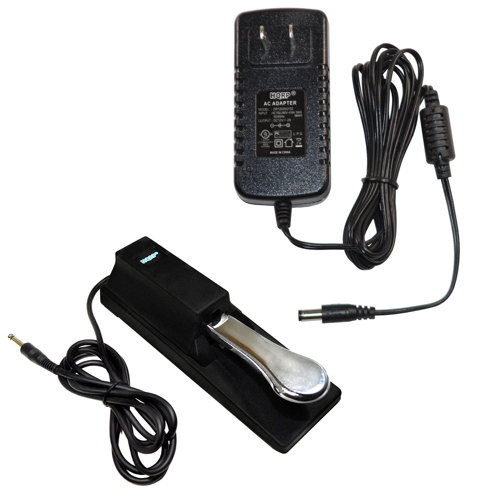 HQRP AC Adapter & Sustain Pedal for Williams Allegro / Allegro 2