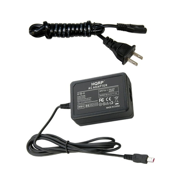 HQRP AC Adapter for Samsung HMX-H200, HMX-H200BN, HMX-H203, HMX-H204, HMX-H204BN Camcorder Charger Power Supply Cord + HQRP Euro Plug Adapter