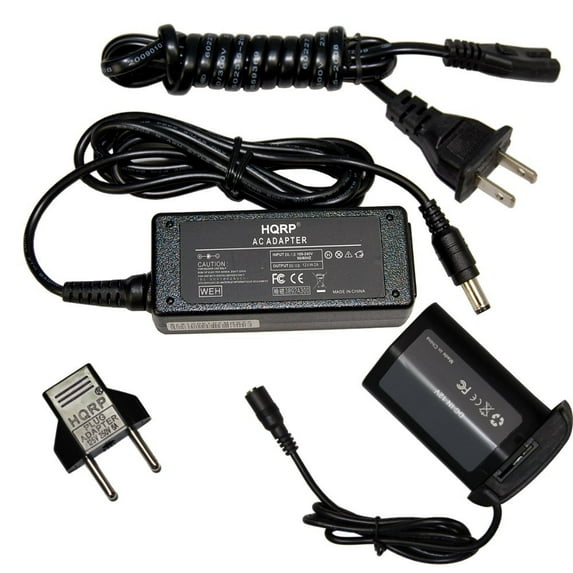 HQRP AC Power Adapter Kit for Canon ACK-E4 ACKE4 fits EOS-1D Mark III, EOS-1Ds Mark III, EOS-1D X, EOS-1D C, EOS-1D Mark IV Digital Camera, DR-E4 LP-E4 NP-E3 + Euro Plug Adapter