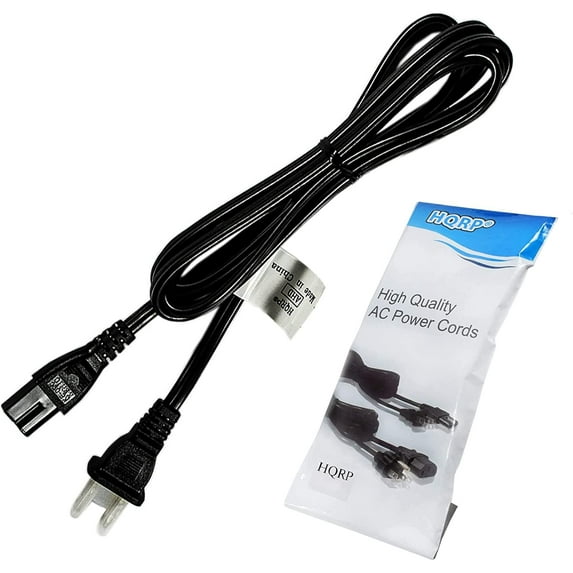 HQRP AC Power Cord 6ft Long Compatible with Philips 32HFL5860D 32HFL7560A 32PF5320 32PF5320/28 32PF5321D Mains Cable