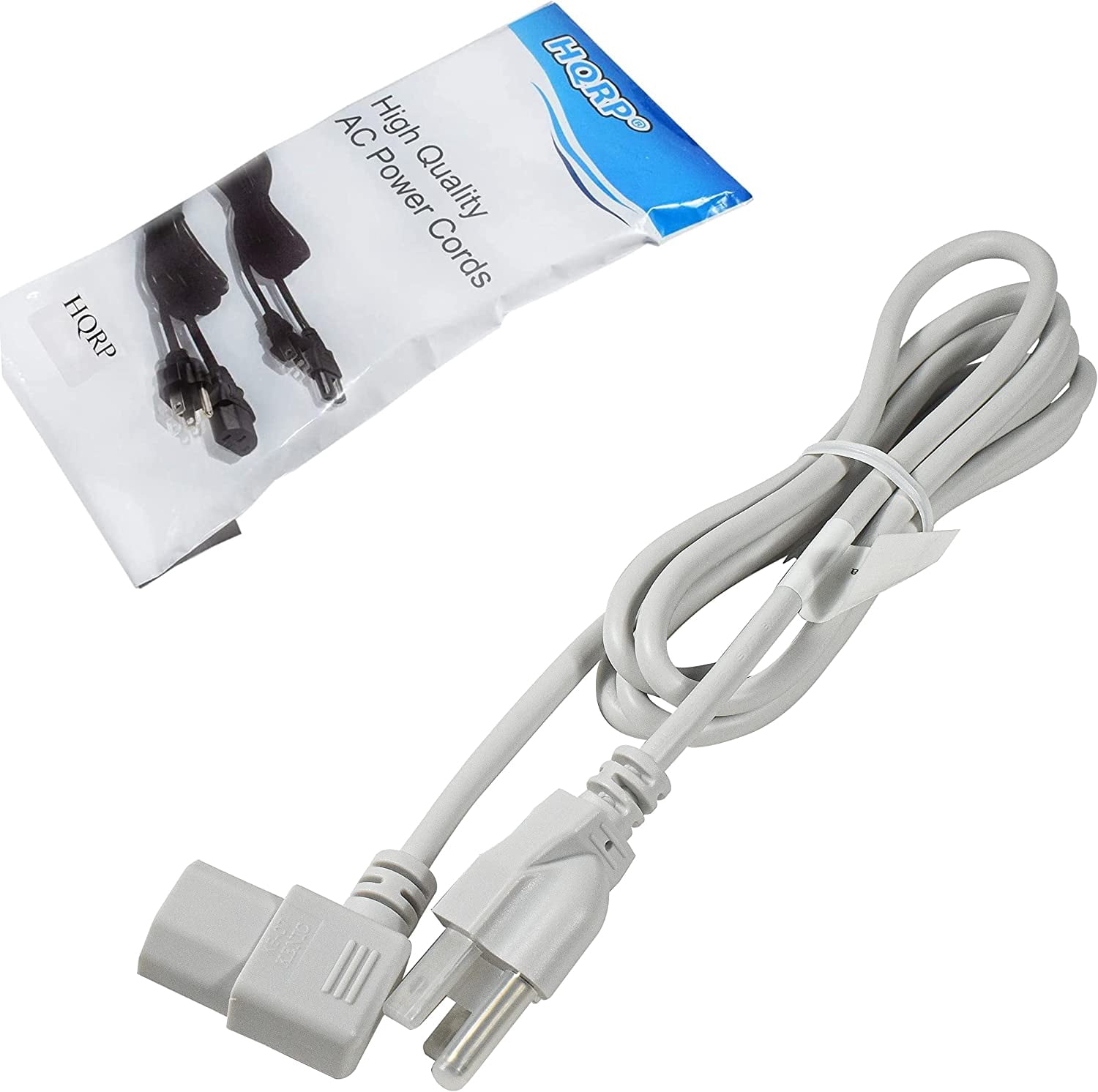HQRP Replacement AC Power Cord - 6ft IEC C13 Right Angle To NEMA 5-15P For Pioneer Plasma TVs & More