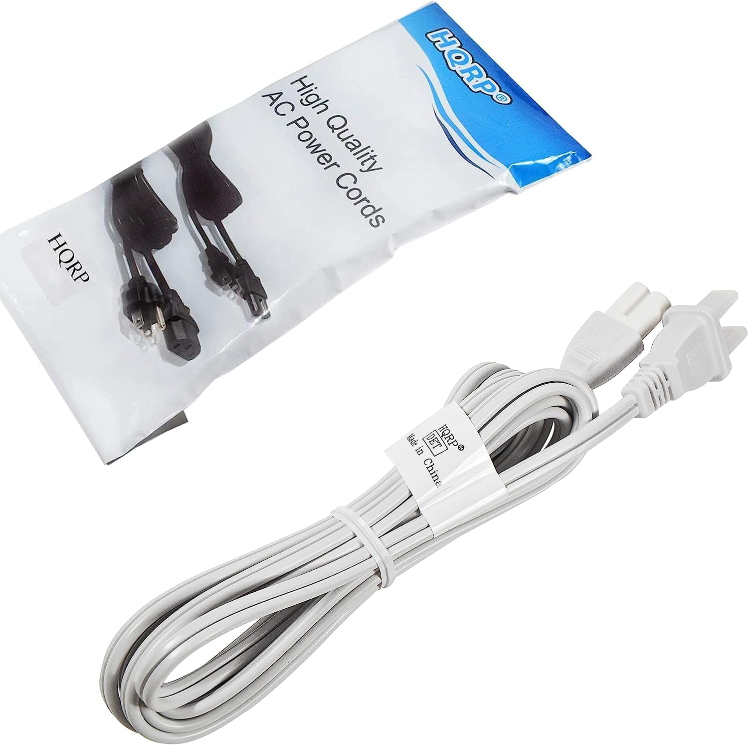 HQRP 10ft AC Power Cord - IEC C7 Figure 8 Cable For Viore TVs & Panasonic Devices