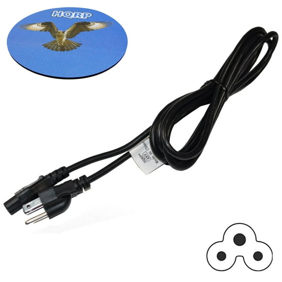 HQRP AC Power Cord for LG 32LB5600 55LB5550 447LN540 42LN5400 42LN5300 42LA6205 42GA6400 32LN530B HDTV TV LCD LED Plasma DLP Mains Cable + HQRP Coaster