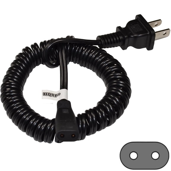 HQRP AC Power Cord for Remington DF10, DF30, DF40, DA57, DA107, DA307, DA407, RR45, RR35, RR41, R-200 Shaver Lead Mains Cable