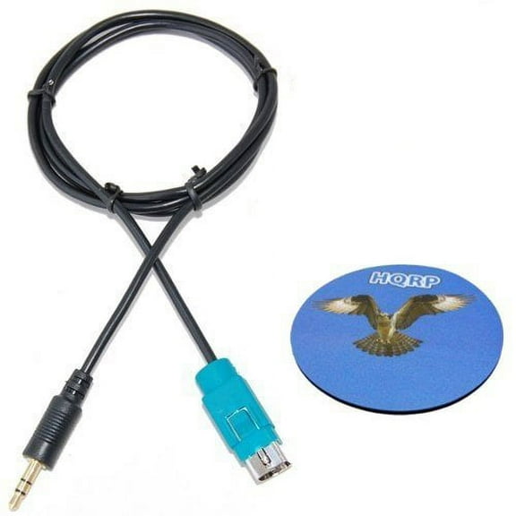 HQRP Alpine Convertor Lead for MP3 / PORTABLE DVD PLAYERS / GAME CONSOLES / LAPTOP COMPUTERS + HQRP Coaster