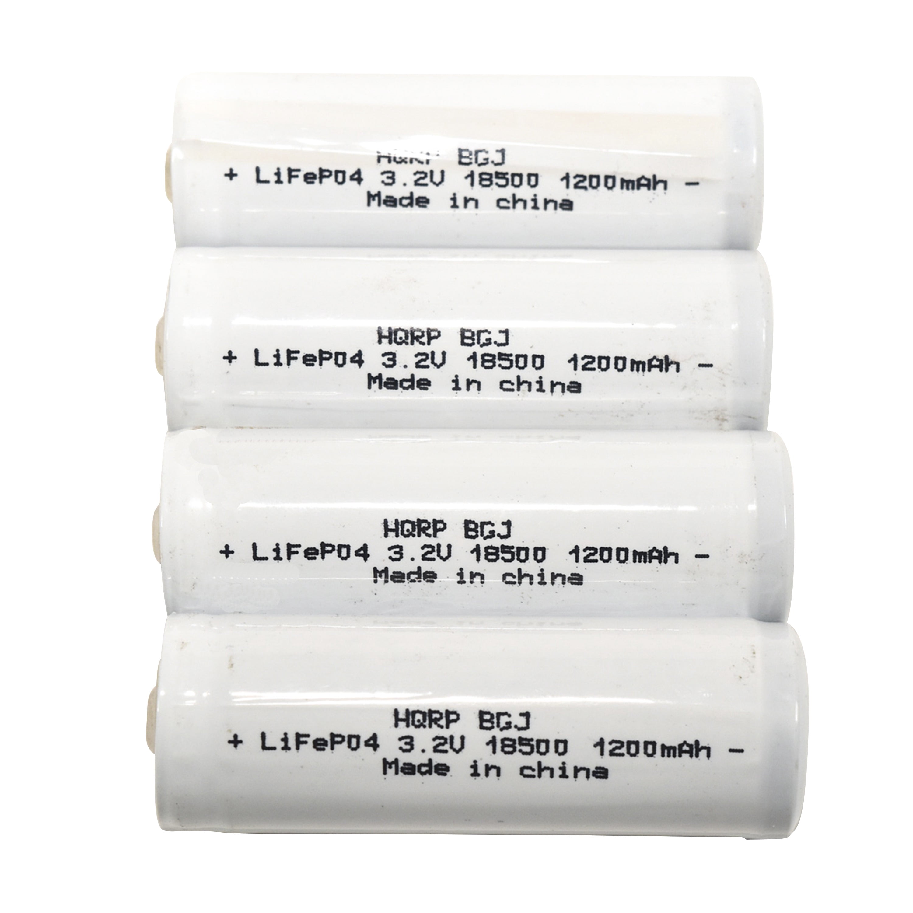 HQRP Battery 4-Pack 1200mAh IFR-18500 18500 3.2v LiFePO4 Lithium Phosphate for Solar Garden Landscape