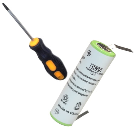 HQRP Battery for Braun EP100 EP50 EP60 EP80 Razor / Shaver plus Screwdriver
