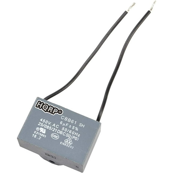 HQRP Ceiling Fan Capacitor CBB61 6uf 2-Wire