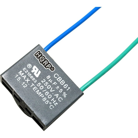 HQRP Ceiling Fan Capacitor CBB61 8uf 2-Wire
