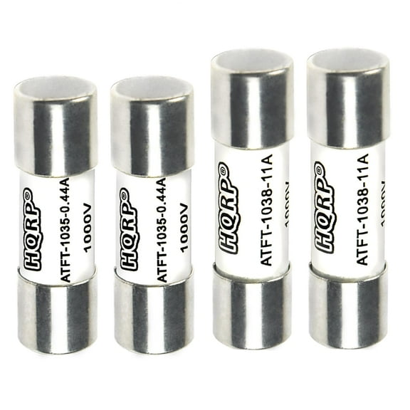 HQRP Combo Pack: 2 pcs DMM-11a + 2 pcs DMM-B-44/100 Fast Acting Digital Multimeter fuses 1000V Replacement Fuses for Cooper Bussmann, Buss, Littelfuse, Compatible with Fluke, Klein, Brymen, Agilent