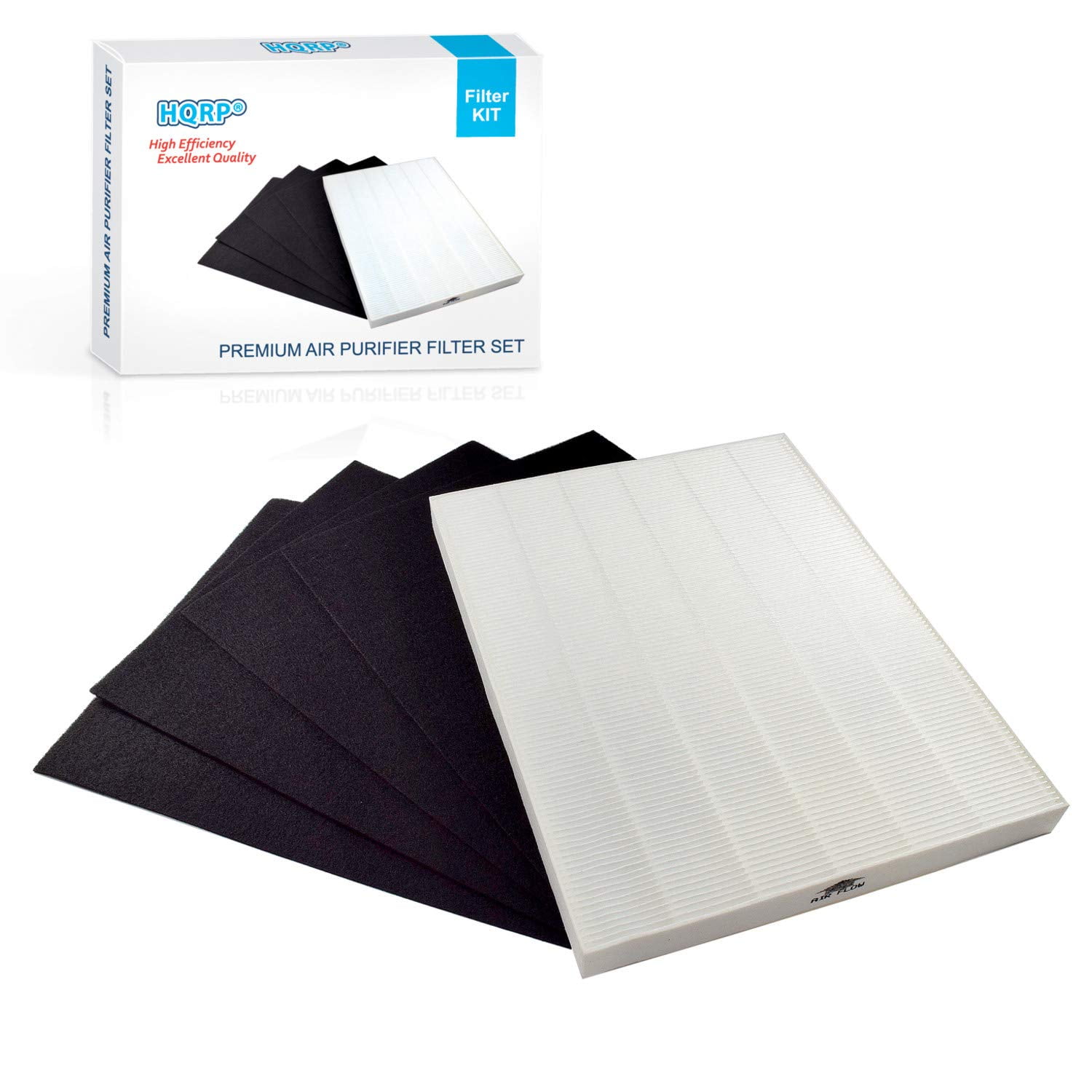 HQRP Filter Set (True HEPA + 4 Carbon) for Winix 9000, 9500, 5000, 5000B, WAC9000, WAC5000 Ultimate Pet PlasmaWave Air Purifiers, Winix 115115 Size 21 Filter A Replacement
