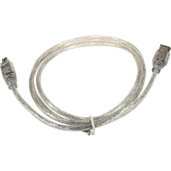 HQRP FireWire Cable / Cord compatible with JVC VC-VDV206U IEEE 1394 4pin to 6pin Replacement