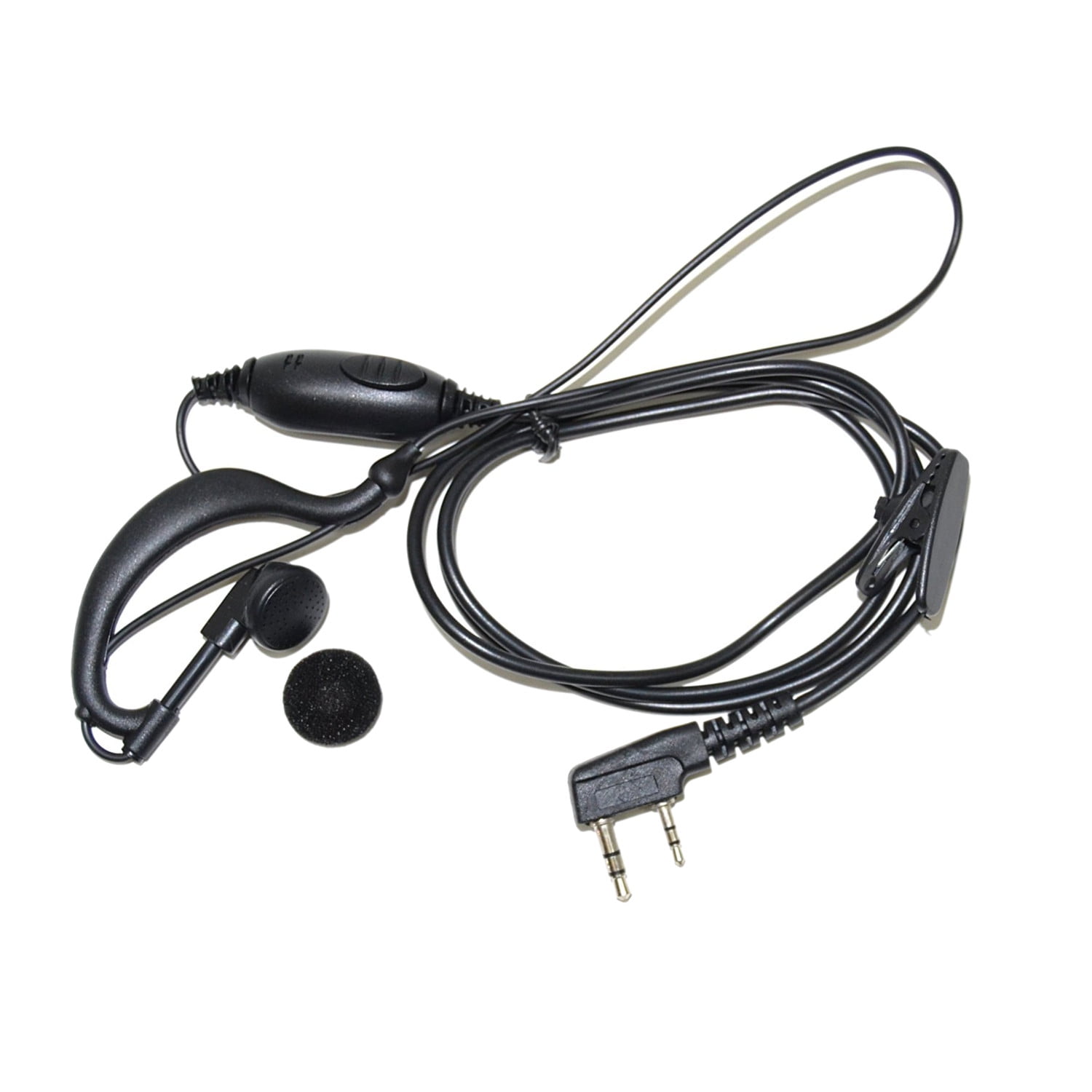 HQRP G Shape 2 Pin Earpiece Headset PTT Mic for Kenwood Pro-Power, Pro ...