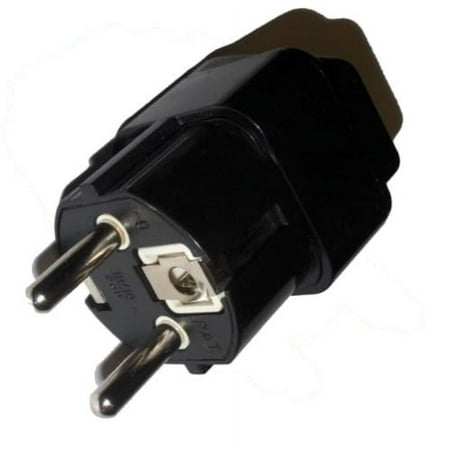 HQRP Grounded AC Adaptor Converts USA to EUR (Europe) Outlet Travel Plug Adapter